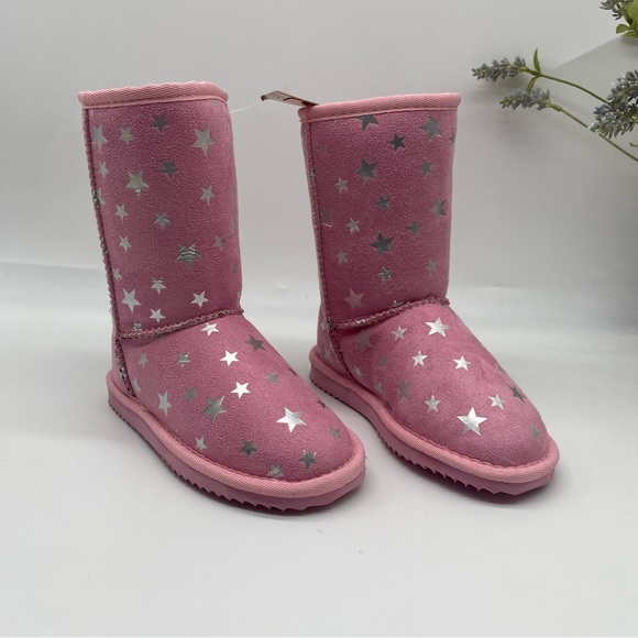 EMU ridge Australia pale pink stars kirby shearling boots for girls size 4 NEW - Picture 7 of 7
